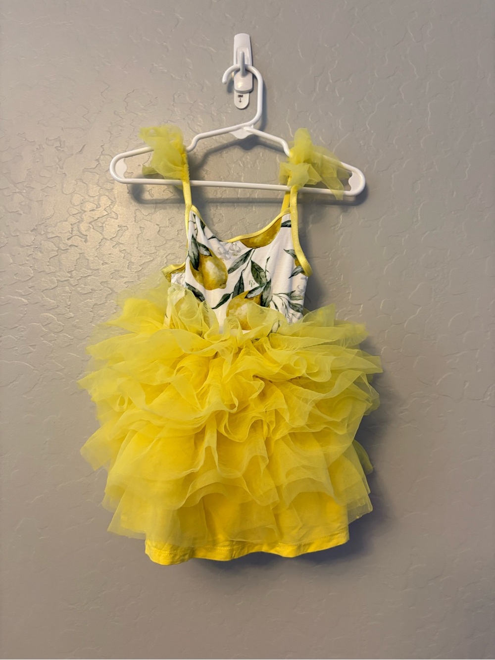 Posh Peanut white limoncello smocked back tulle skirt dress size 2t